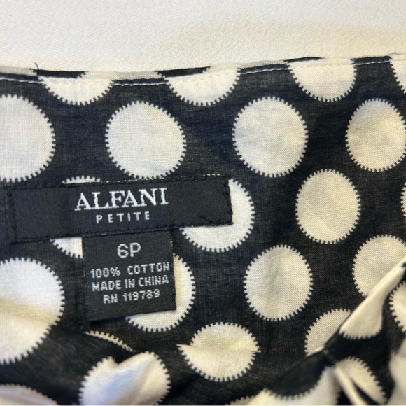 Alfani Black and White Polka Dot A-Line Skirt size 6 petite - Picture 6 of 6